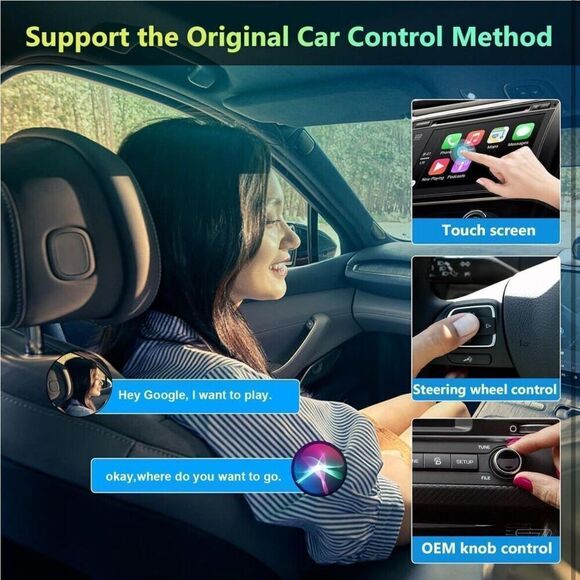 Wireless AI Box Carplay Adapter for Factory Wired CarPlay USB For iPhone Android - Picture 5 of 11